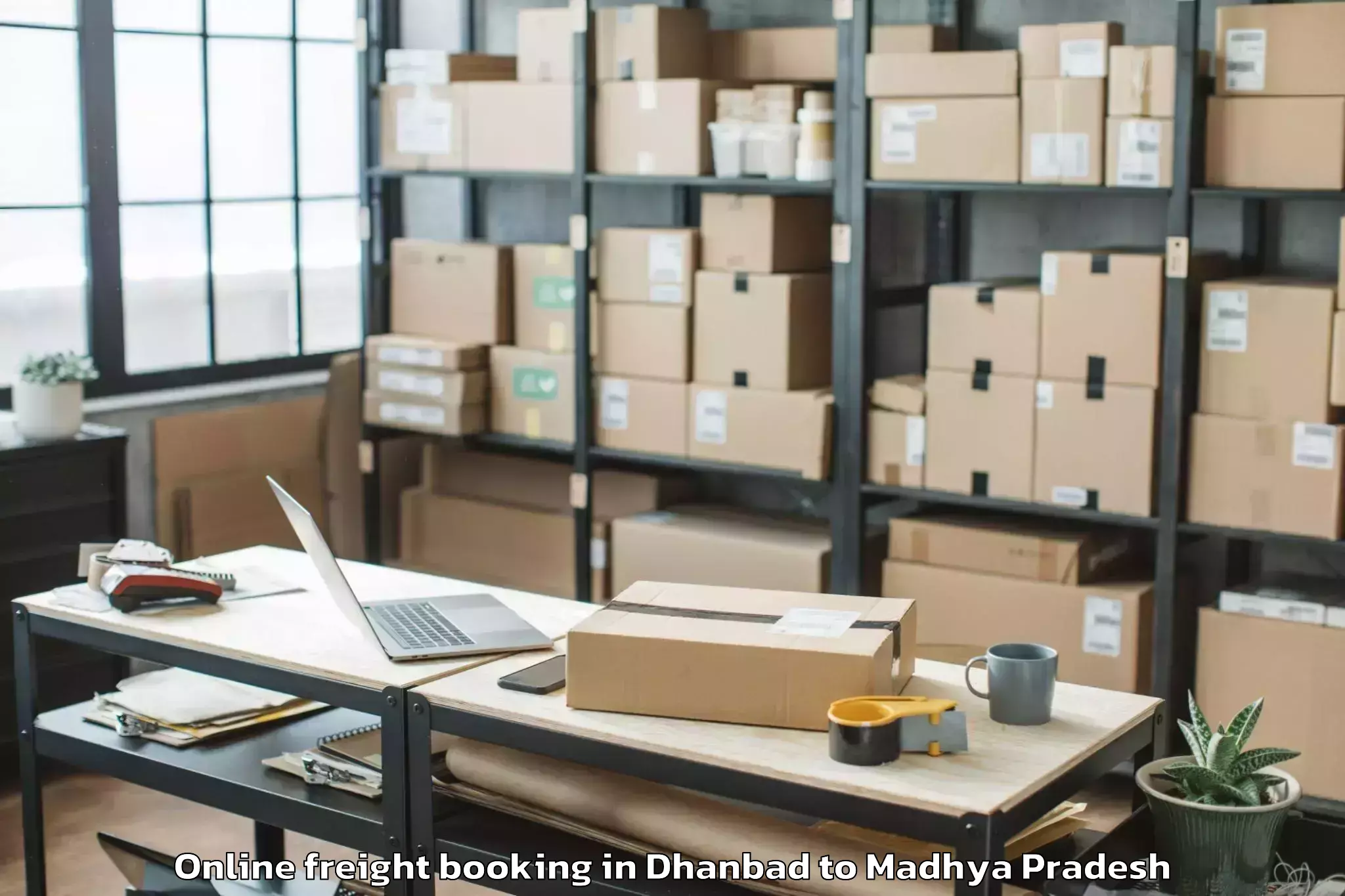 Efficient Dhanbad to Kutauli Online Freight Booking